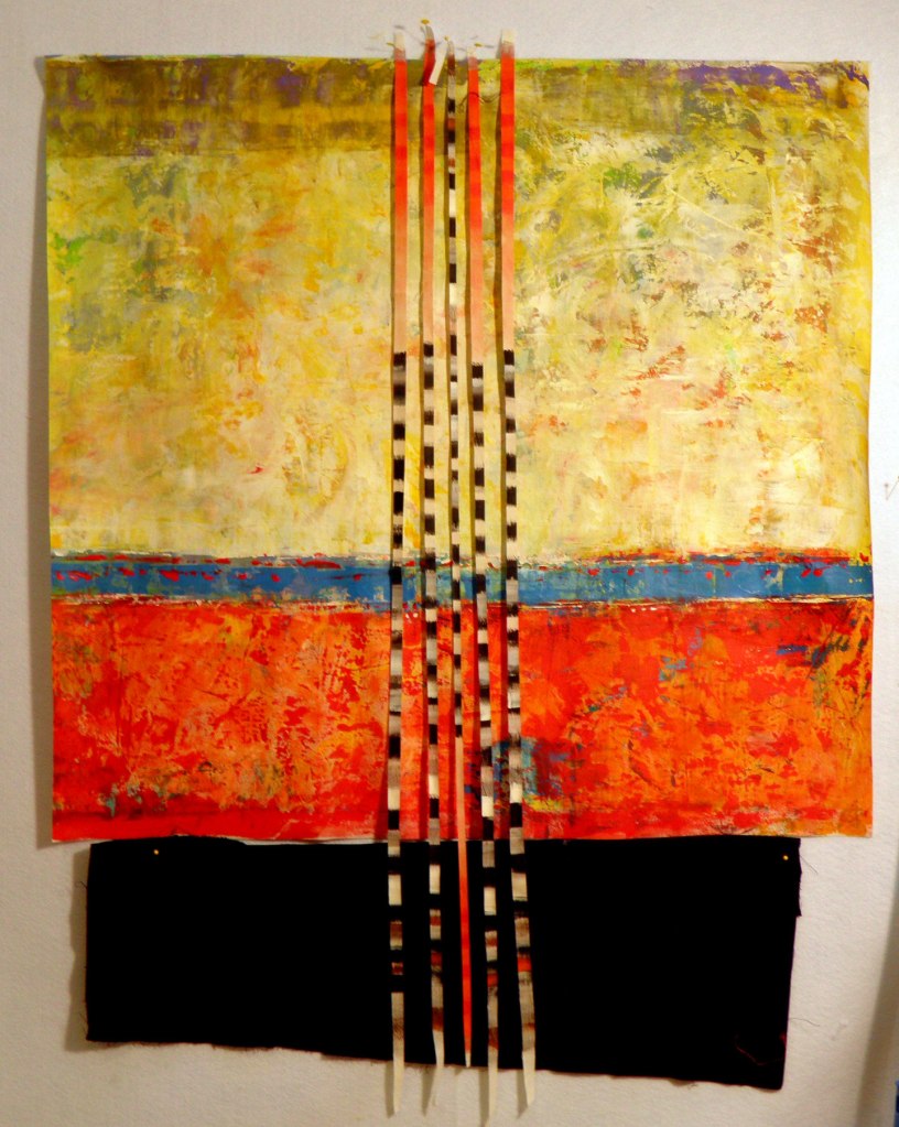 Painted cotton on the design wall...a potential layout