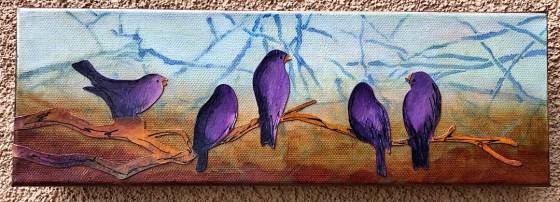 Out on a Limb...paint and cut paper on canvas