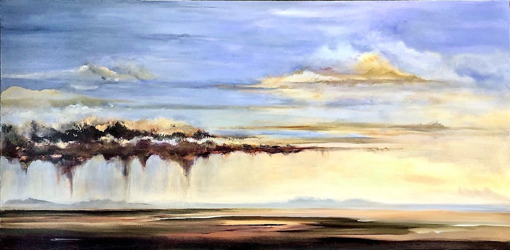 acrylic painting of Taos Virga in New Mexico